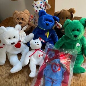 Beanie Baby Bears - Set of 6 + 2 Small McD's - all bears
